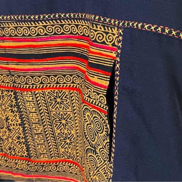 Chitralada Navy and Multicolor Patterned Women's Top - Picture 2 of 8